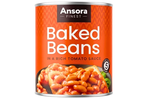 An image of Ansora Finest - Baked Beans in a Rich Tomato Sauce - 2.62kg from Best Before Its Gone, we stock products near or past their best Before Date.