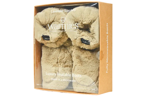 An image of Warmies - Luxury Heatable Boot Slippers - Lavender Scent - Size 3-7 (Damaged Packaging) from Best Before Its Gone, we stock products near or past their best Before Date.
