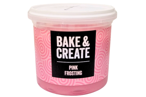 An image of Bake & Create - Pink Vanilla Flavour Frosting - 300g from Best Before Its Gone, we stock products near or past their best Before Date.