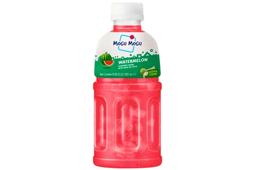 An image of Mogu Mogu - Watermelon Flavoured Drink with Nata De Coco - 320ml from Best Before Its Gone, we stock products near or past their best Before Date.