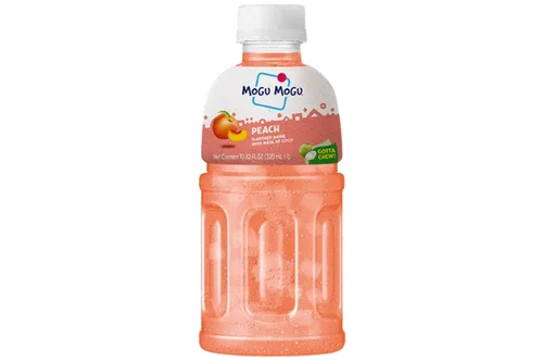 An image of Mogu Mogu - Peach Flavoured Drink with Nata De Coco - 320ml from Best Before Its Gone, we stock products near or past their best Before Date.