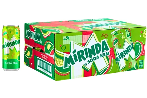 An image of Box of Mirinda - Soda Kem Flavour Soft Drink - 24 x 320ml from Best Before Its Gone, we stock products near or past their best Before Date.