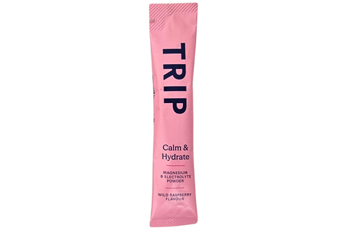 An image of Trip -  Magnesium & Electrolyte Powder - Calm & Hydrate - Wild Raspberry Flavour - Vegan - 6g Stick from Best Before Its Gone, we stock products near or past their best Before Date.