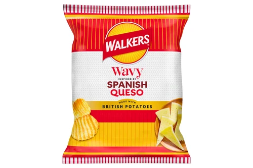 An image of Walkers - Wavy Spanish Queso - Cheese Flavour Potato Crisps - 50g from Best Before Its Gone, we stock products near or past their best Before Date.