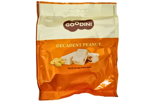 An image of Goodini - Decadent Peanut Flavoured Nougat - 150g from Best Before Its Gone, we stock products near or past their best Before Date.