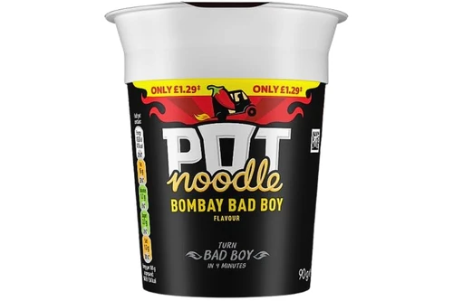 An image of Pot Noodle - Bombay Bad Boy Flavour - 90g  from Best Before Its Gone, we stock products near or past their best Before Date.