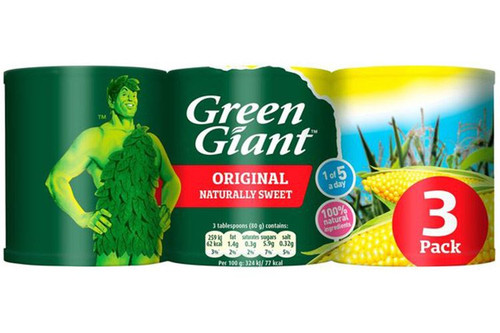 Green Giant - Original Sweetcorn - 3 x 198g