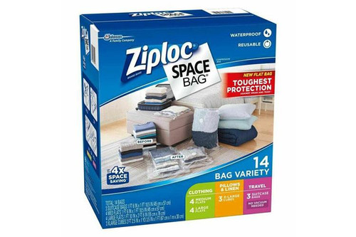 Ziploc - Space Bag - 14 Piece Space Saver Bags - Various Sizes
