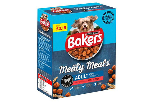 Bakers Meaty Meals Adult Dry Dog Food Beef 1kg