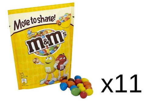 Box of 11 M&M's - Peanut Chocolate More to Share Pouch - 268 g