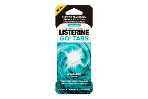 Listerine - Go! Tabs Clean Mint Chewable Tablets -8 Tablets