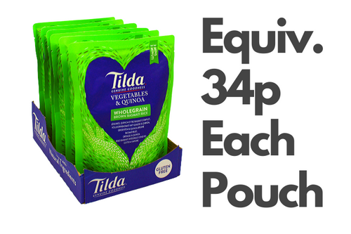 Case of 6 x Tilda - Vegetable & Quinoa - Wholegrain Brown Basmati Rice - 6 x 250g