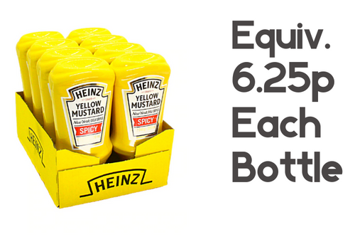 Box of Heinz - Yellow Mustard - new York Deli Style Spicy - 8 x 240g