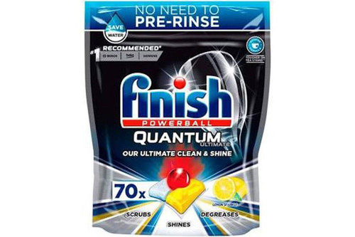 Finish - Quantum Ultimate - Powerball - Lemon - x 70 Dishwasher Tablets