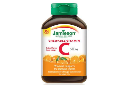 Jamieson - Orange Flavored Chewable Vitamin C Tablets - 365x500mg