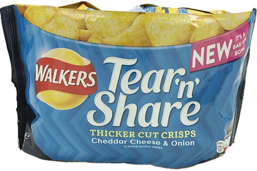 Walkers -  Tear & Share - Cheddar Cheese & Onion - 150g