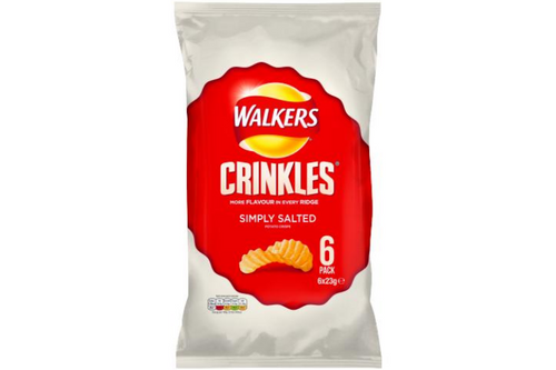 Walkers - Simply Salted Crinkles - 6 Pack - 6 x 23g