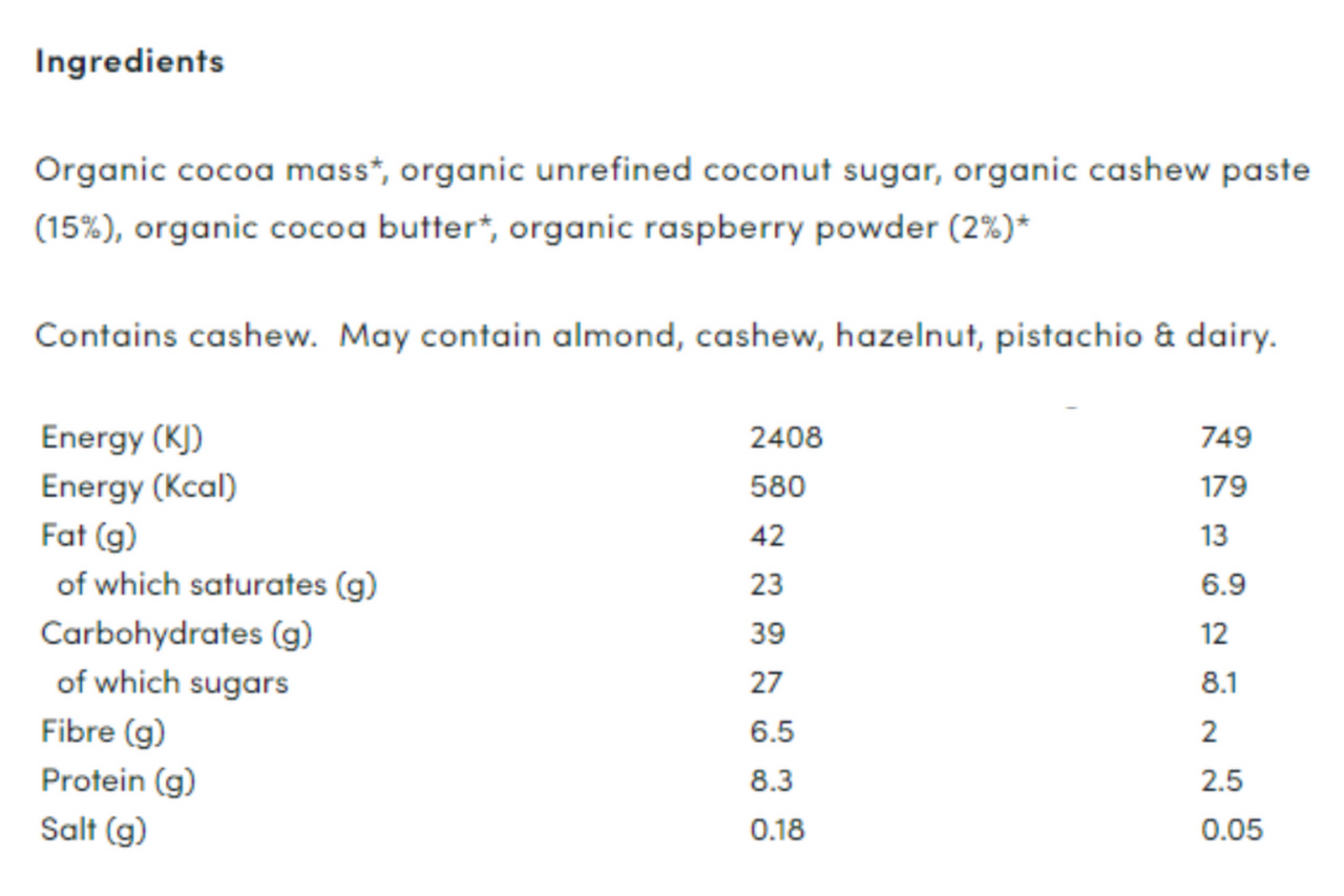 Box of Hu Cashew Butter & Raspberry Dark Chocolate Bar Vegan 12 x