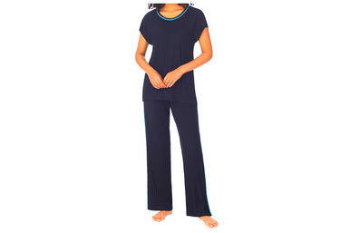 Carole Hochman Midnight Ladies' Ribbed 2 Piece PJ Set in