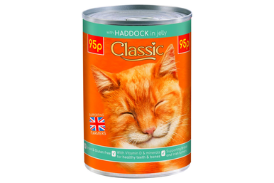 Image showcasing Classic - Haddock in Jelly - Wet Cat Food - 400g (Dented Tin) - Best ...