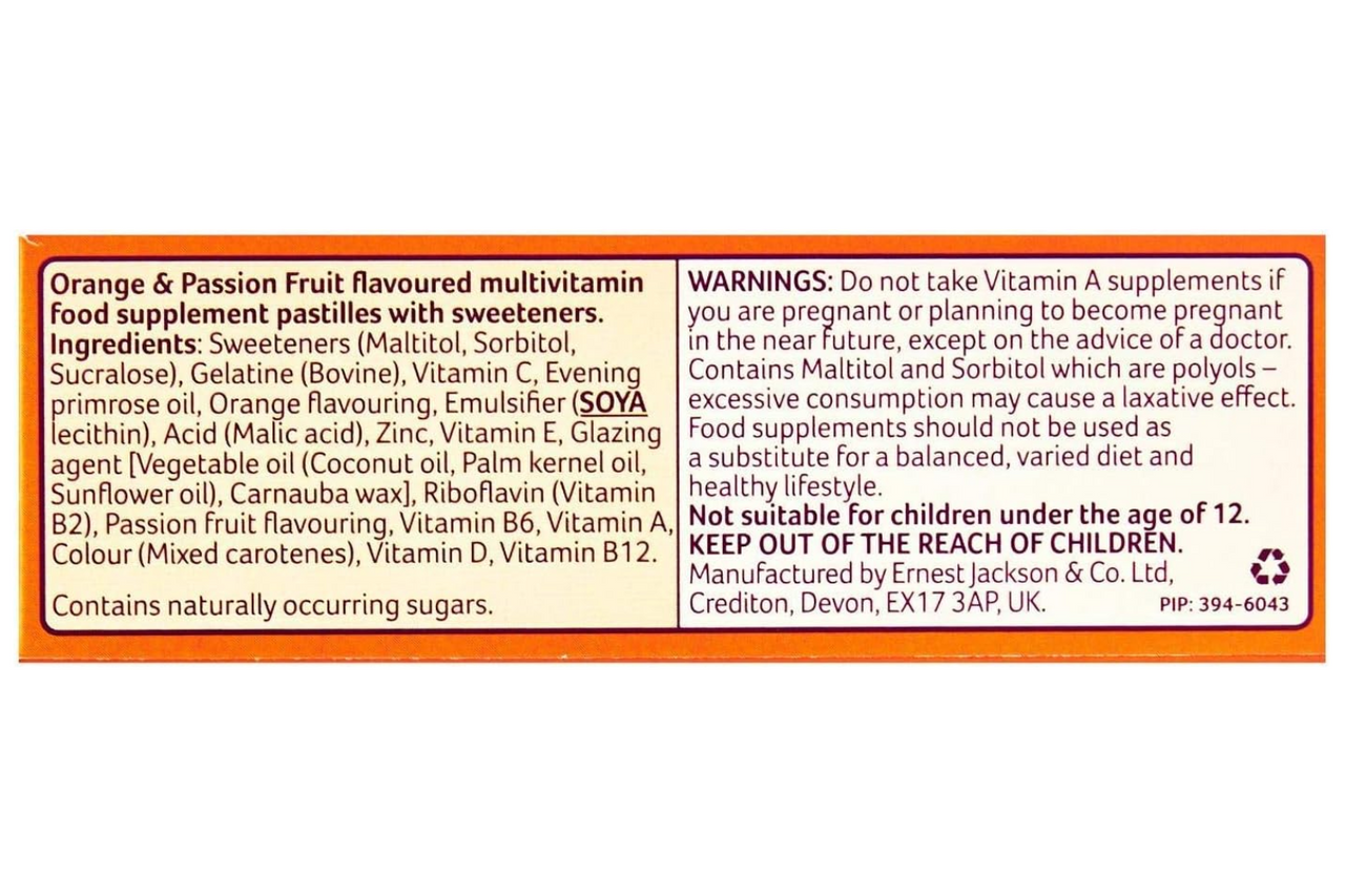 Bassetts Evening Primrose Oil & Multivitamins Orange & Passion