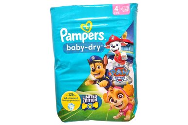 Pampers - Paw Patrol - Baby-Dry Nappies - Size 4 - 74 Nappies - Best Before  it's Gone Ltd