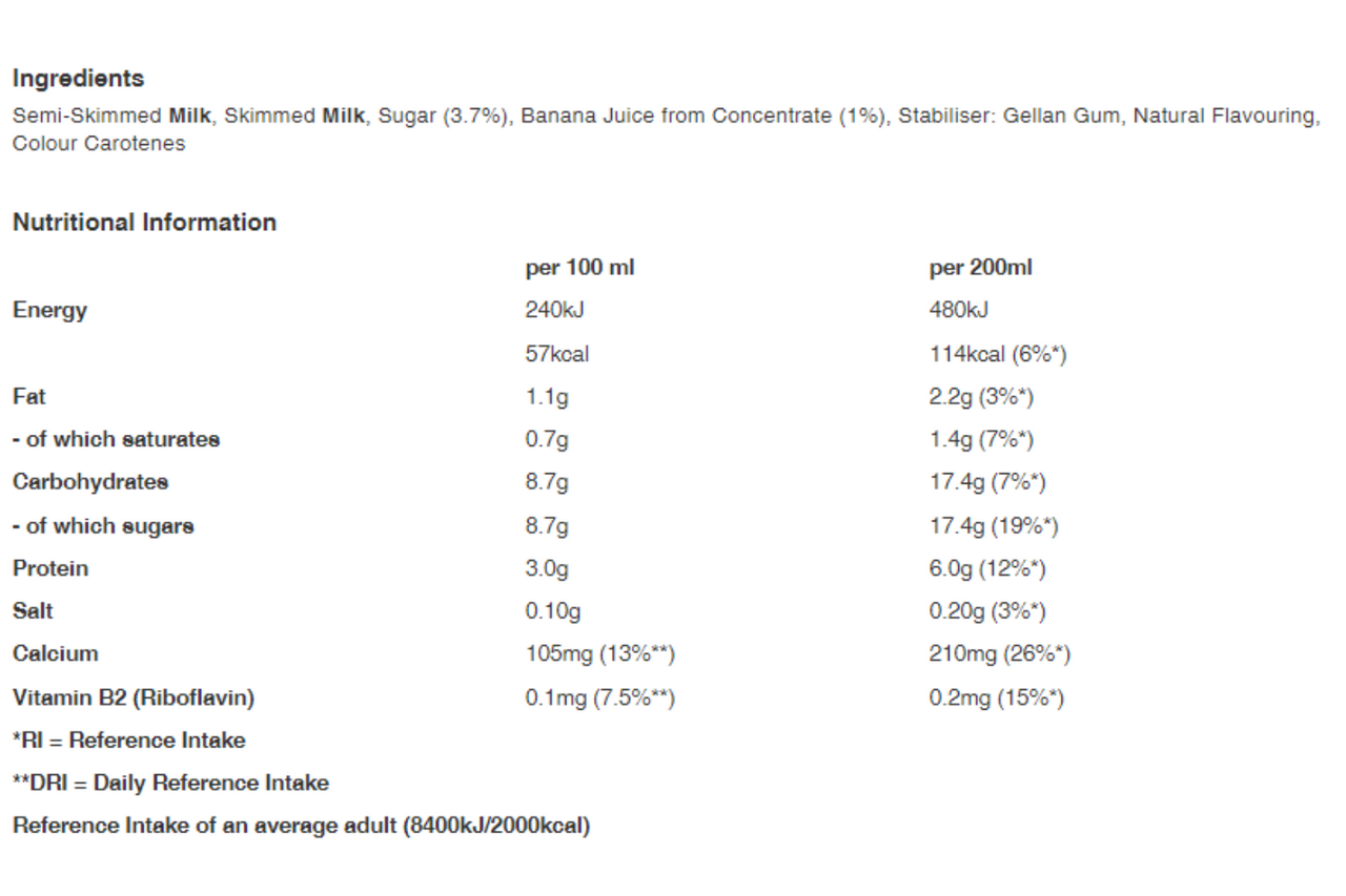 Yazoo Banana Flavoured Milk Drink 1l Best Before it's Gone Ltd