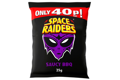 Space Raiders - Saucy BBQ Flavour Snacks - 25g. - Best Before it's Gone Ltd
