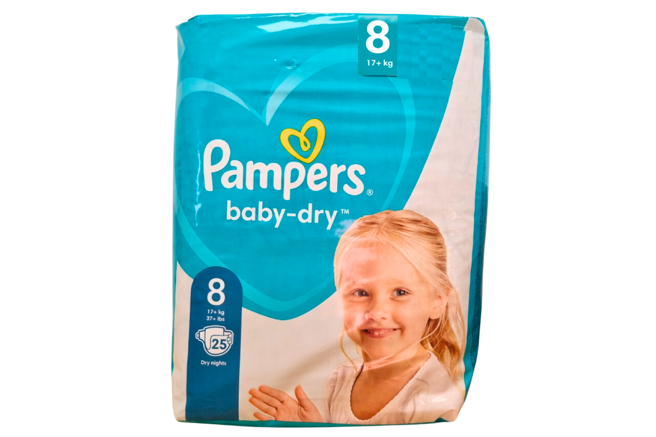 Pampers Baby-Dry Nappies Size 25 Nappies (Damaged Packaging)