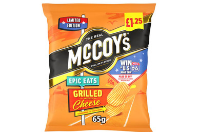 McCoy's - Grilled American Cheese Flavour Ridge Cut Crisps - 65g - Best ...