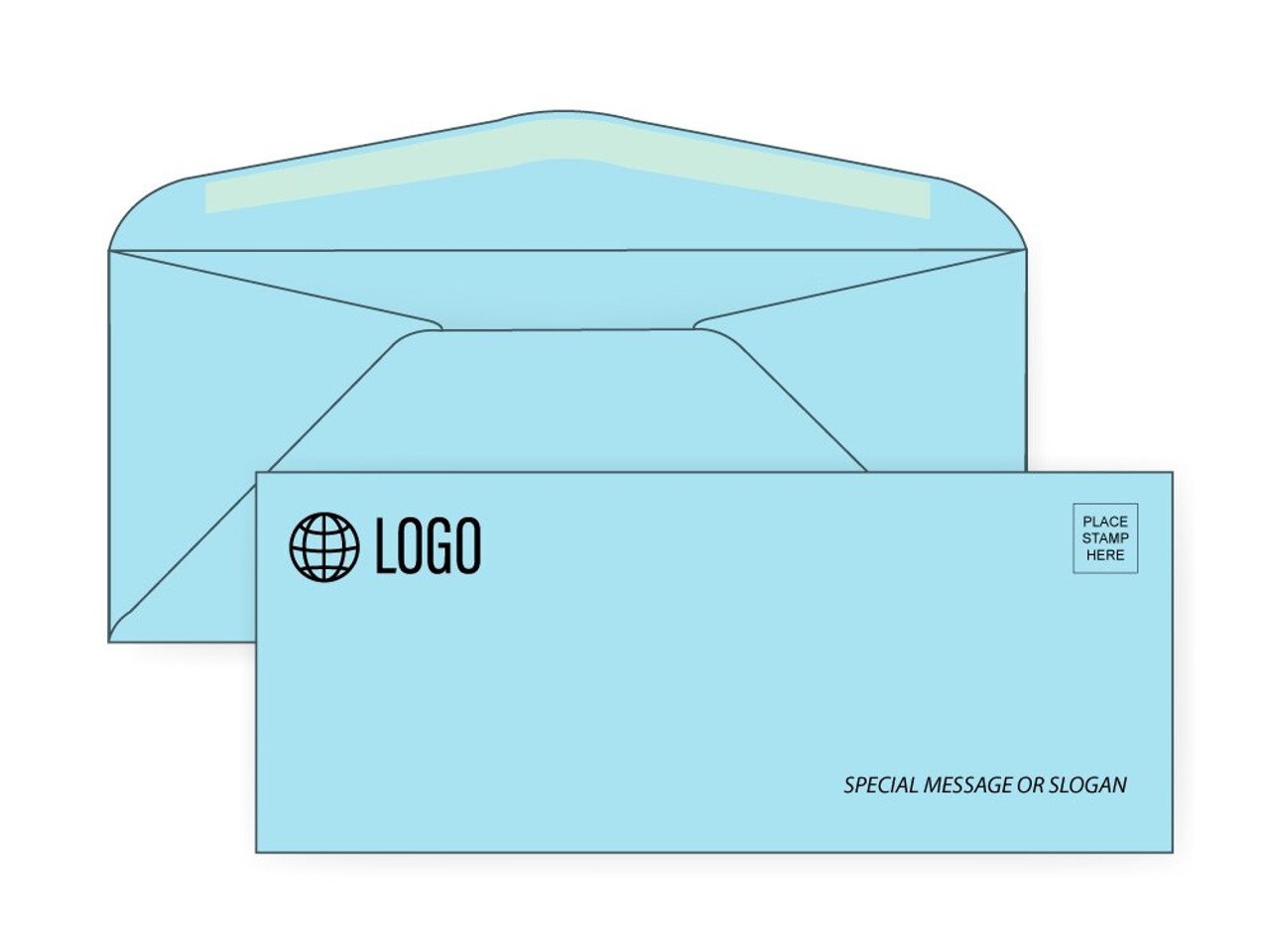 PRINTED - Custom Pastel Blue #10 Envelopes - EN1044