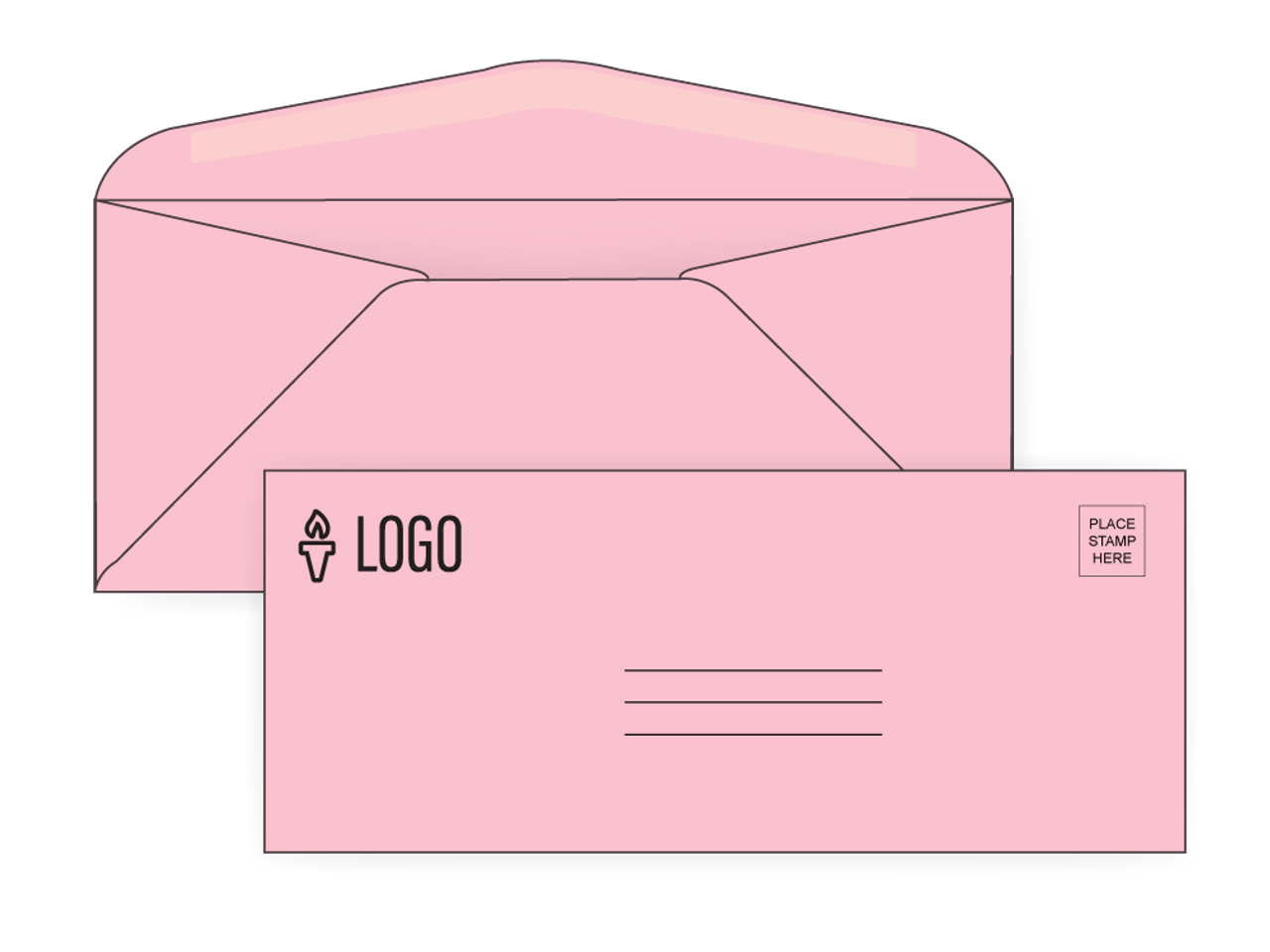 PRINTED - Custom Pink #10 Envelopes - EN1045