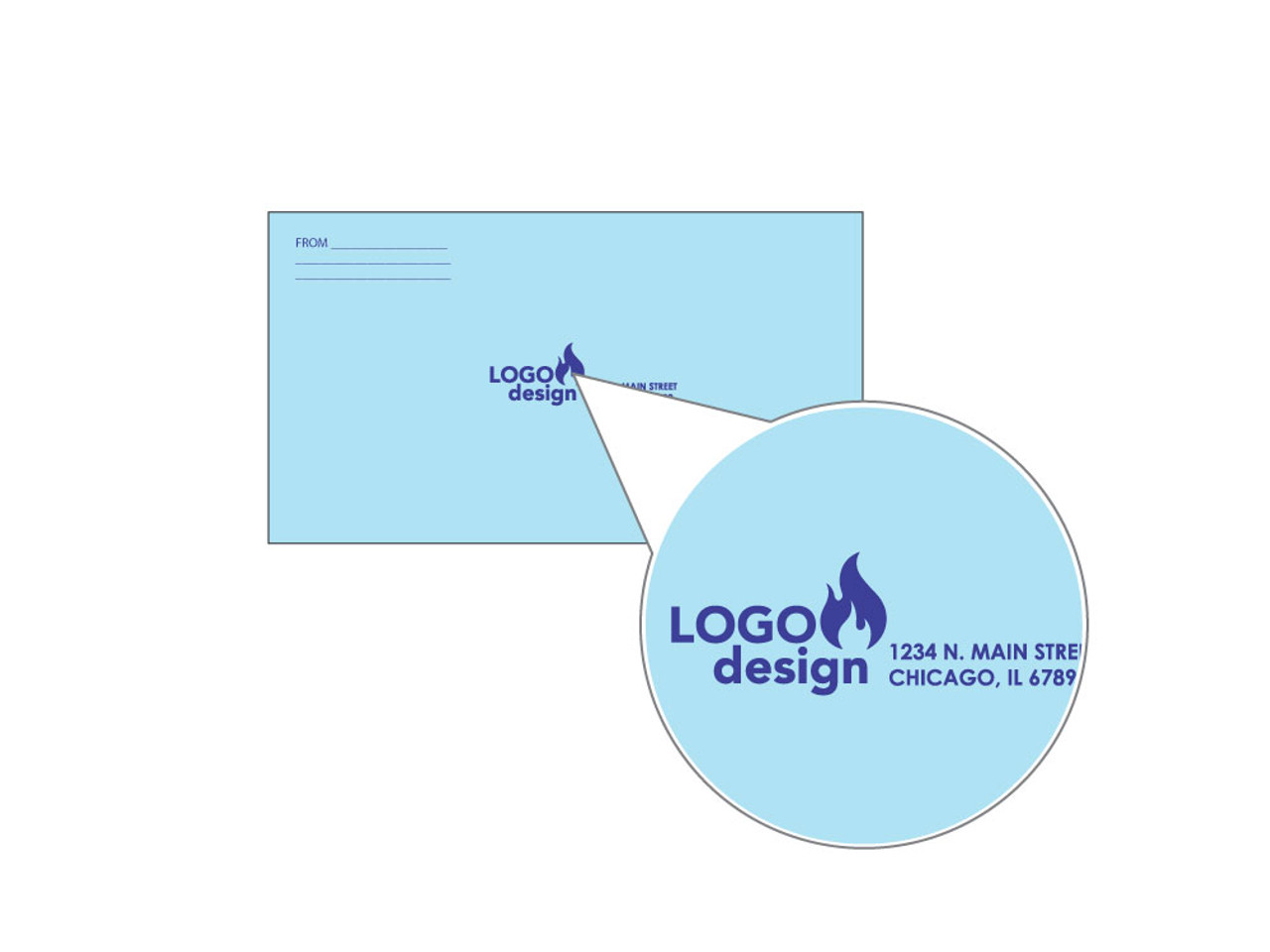 PRINTED - Custom Blue 6.75 Envelopes - EN1052