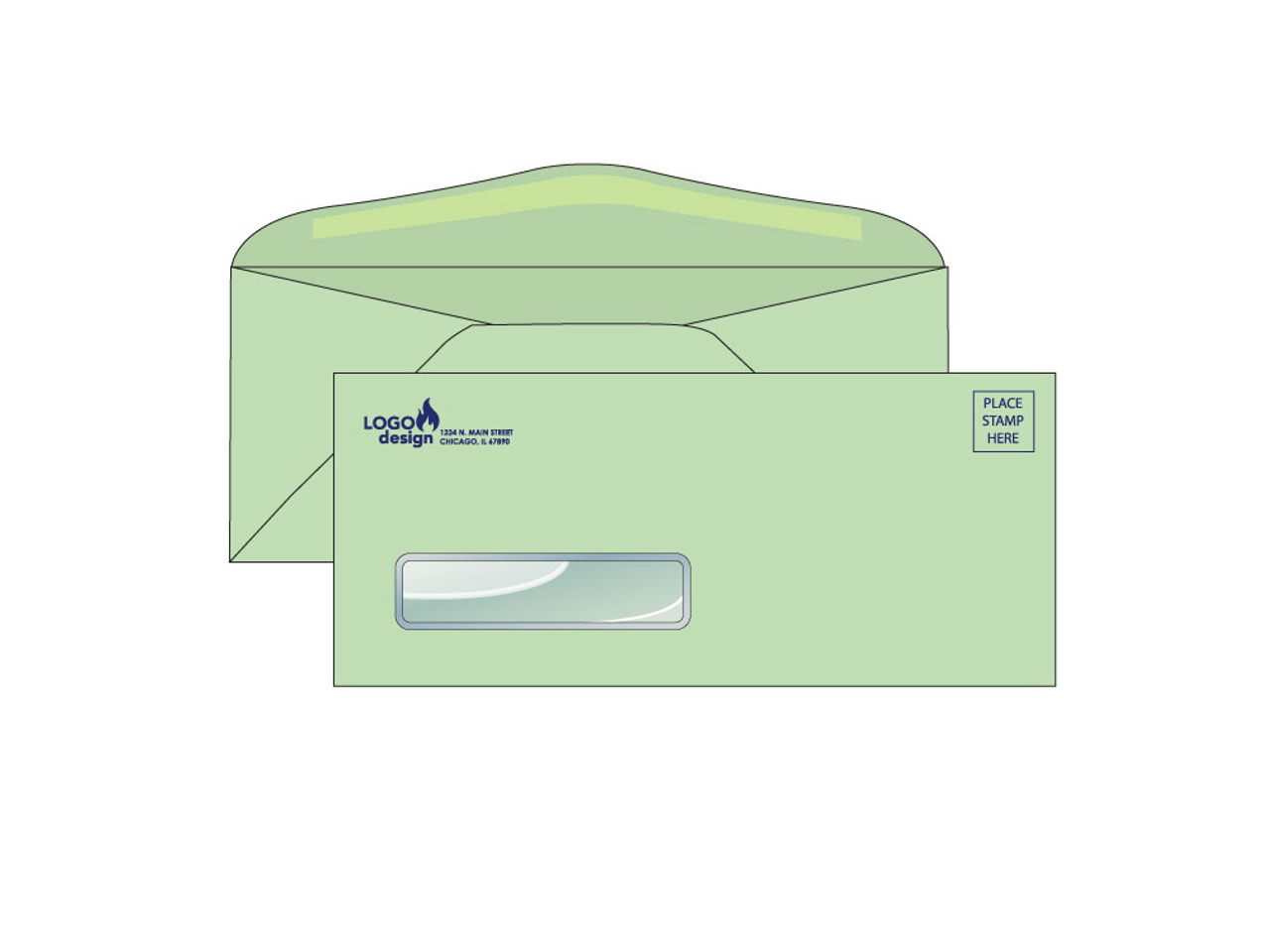 Custom Green Window Envelopes - EN1057