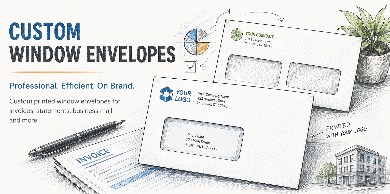 Custom Window Envelopes with Logo | #10 & Business Window Envelopes