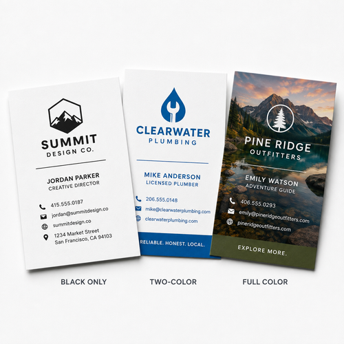 Custom Business Cards – 1, 2 or Full Color - BC1001