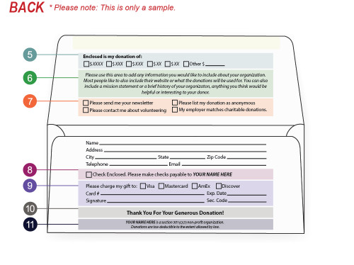 #9 envelopes for donation template back