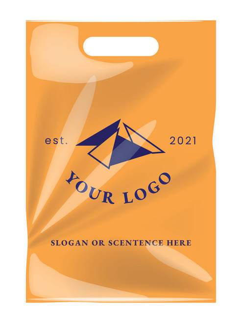 Orange Custom 1-Color Die Cut Plastic Bags