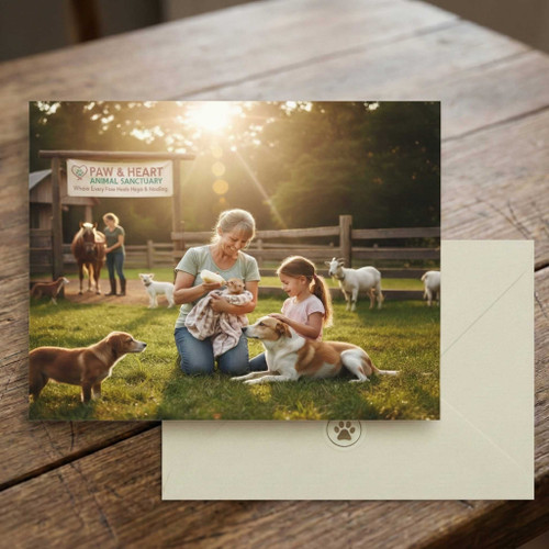 donation thank you card with image