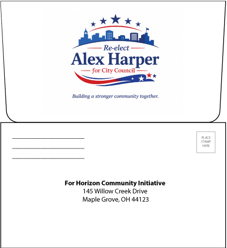 donation envelope for political campaign front