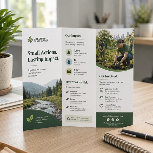 Custom Recycled Brochures - 8.5 x 11 - 80lb Uncoated -  BR1003