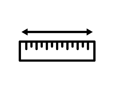 ruler icon representing donation envelope measurement