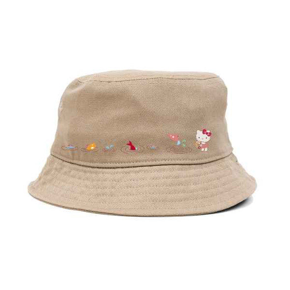 GIRL X SANRIO HELLO KITTY SHROOM FISHING BUCKET HAT - (NATURAL)