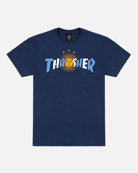 THRASHER ARGENTINA ESTRELLA T-SHIRT-(NAVY)