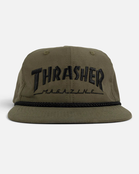 THRASHER ROPE SNAPBACK-(OLIVE/BLACK)