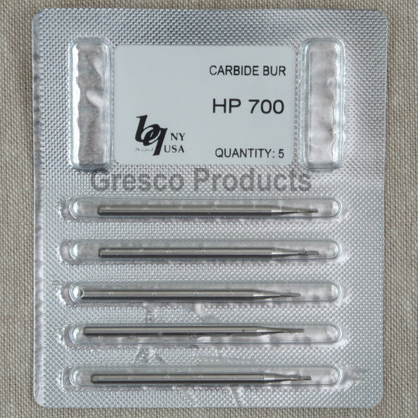 BQ Carbide Bur HP 700 - HP Shank - 010 Diameter - 5 Count