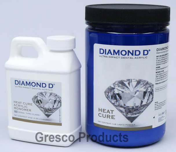Keystone Diamond D Heat Cure Acrylic for Dentures - 1 Lb w/ Monomer