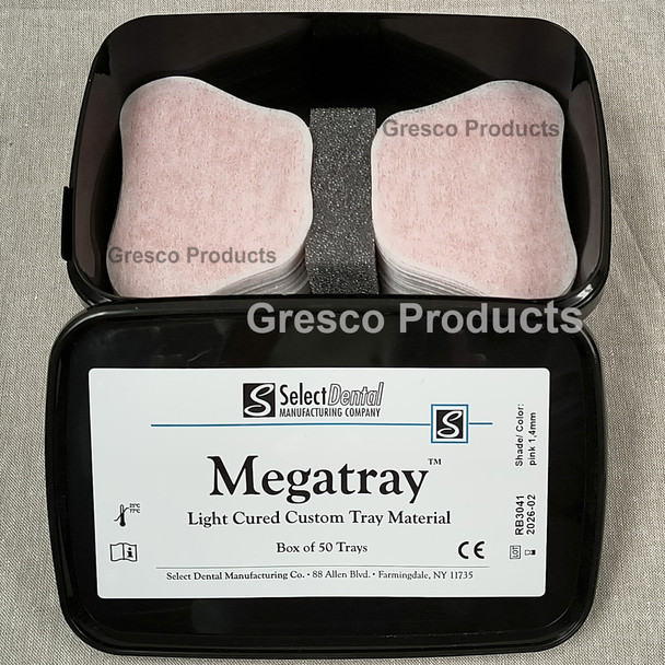 Select Dental Megatray Light Cure Custom Tray Material Thin 1.4mm - Pink - 50 Count