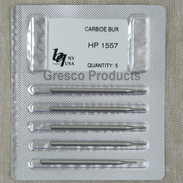 BQ Carbide Bur HP 1557 - HP Shank - 010 Diameter - 5 Count