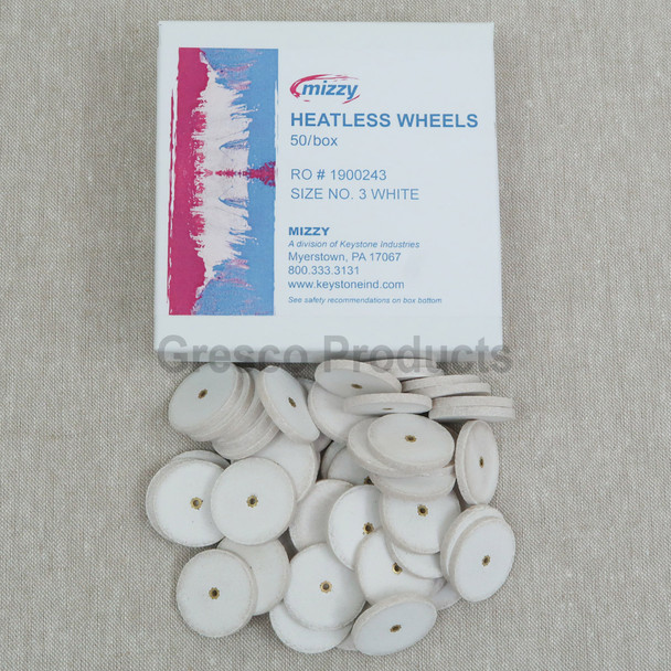 Keystone Mizzy Heatless Wheels White #3 - 25mm x 2.5mm - 50 Count
